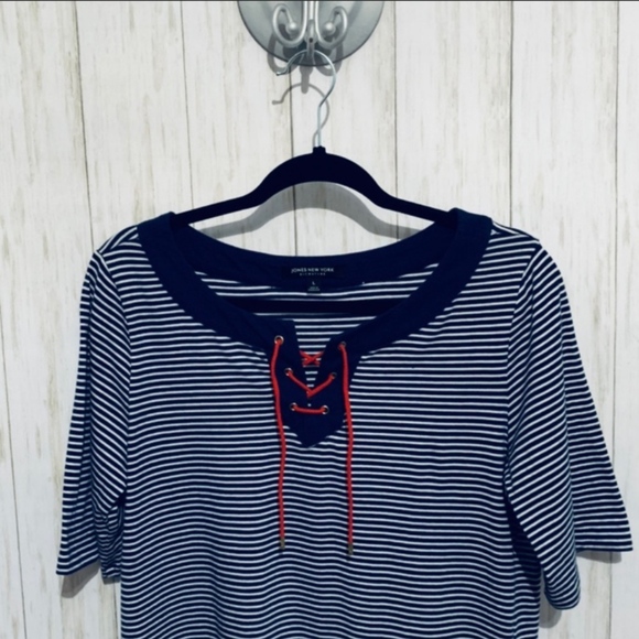 Jones New York Natica Striped top size large - Picture 3 of 7